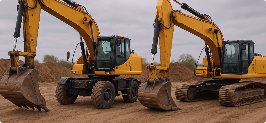 Сравнение колесных и гусеничных экскаваторов: что выбрать для вашего объекта