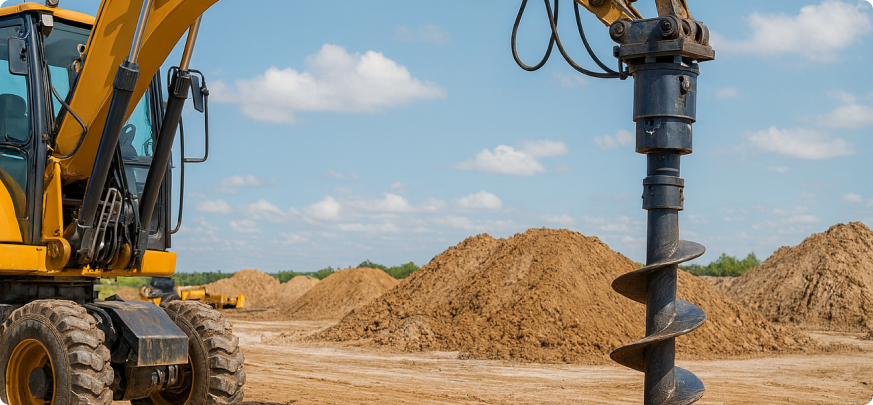 Бурение свайного фундамента гидробуром SANY BHL95: порядок и нюансы