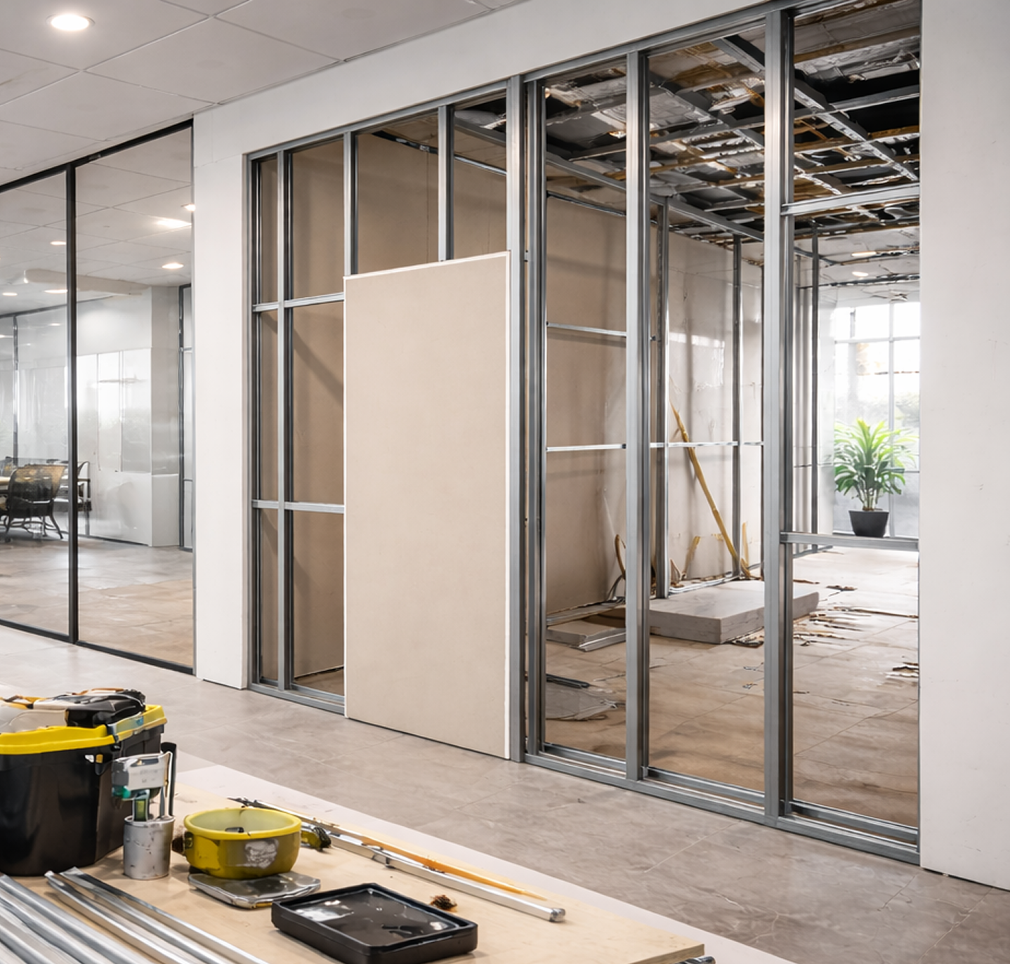 Возведение перегородок в коммерческих помещениях под ключ l ЭОНИЯ