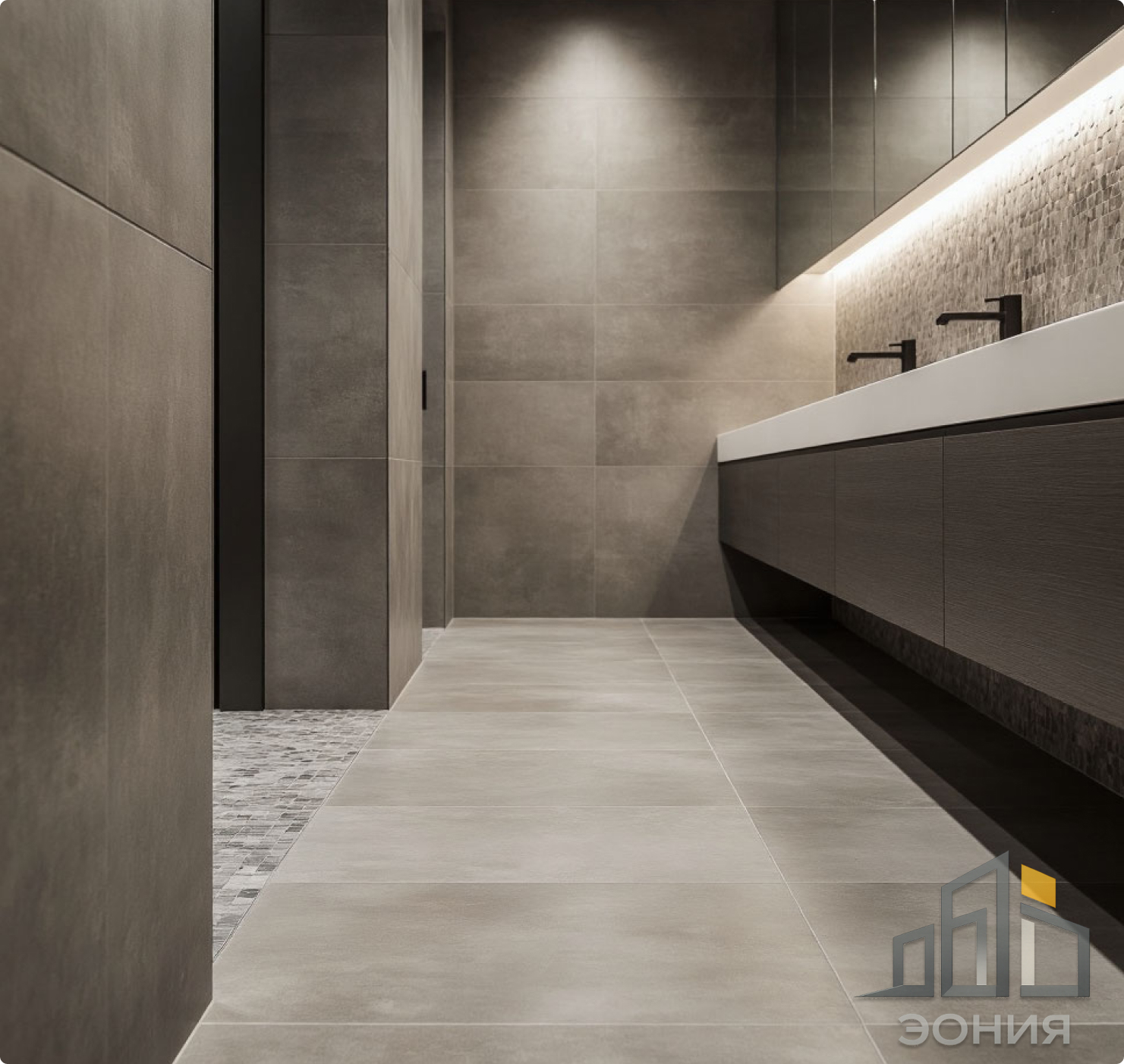 Облицовка плиткой и керамогранитом в мокрых и проходных зонах HoReCa l ЭОНИЯ
