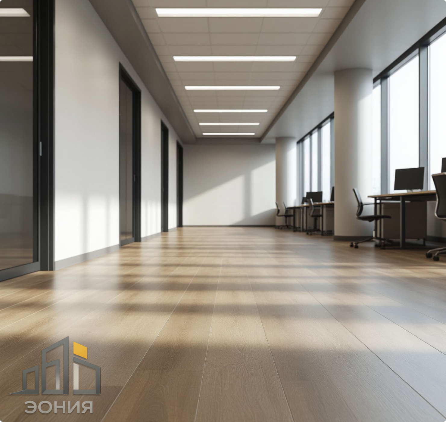 Монтаж коммерческих напольных покрытий: ПВХ, линолеума, ковровой плитки l ЭОНИЯ