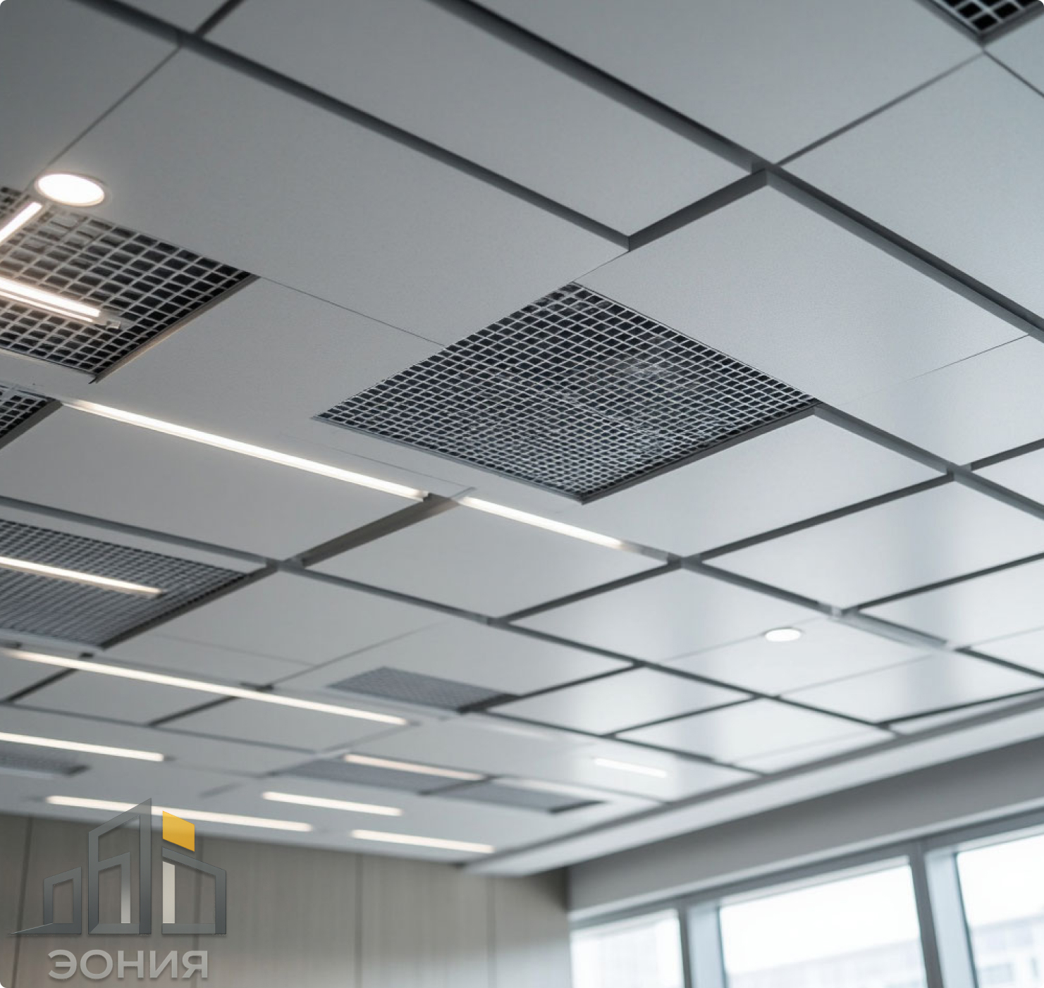 Потолочные системы для коммерческих помещений: подвесные, реечные, ГКЛ l ЭОНИЯ
